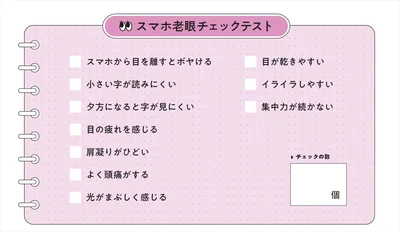 「スマホ老眼」チェックテスト