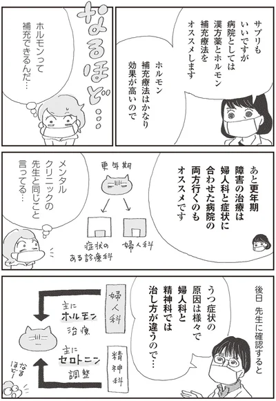婦人科と精神科では治し方が違うので…