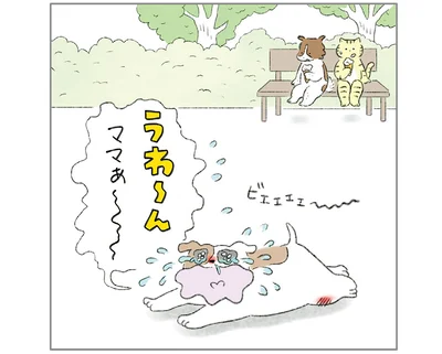 ママに甘える子を見て思うところがあるふたり。家に帰れば迎えてくれる笑顔があって