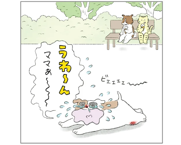 ママに甘える子を見て思うところがあるふたり。家に帰れば迎えてくれる笑顔があって