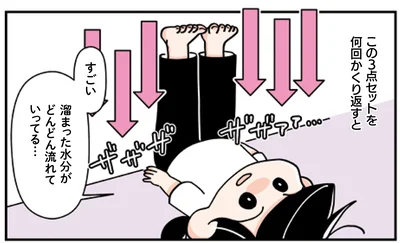 溜まった水分がどんどん流れていってる…