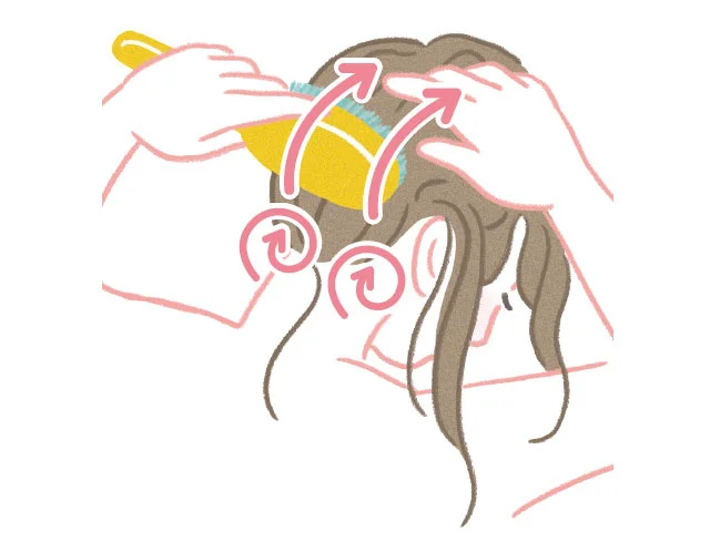 2．後頭筋、前頭筋の順に徐々に血巡りアップ