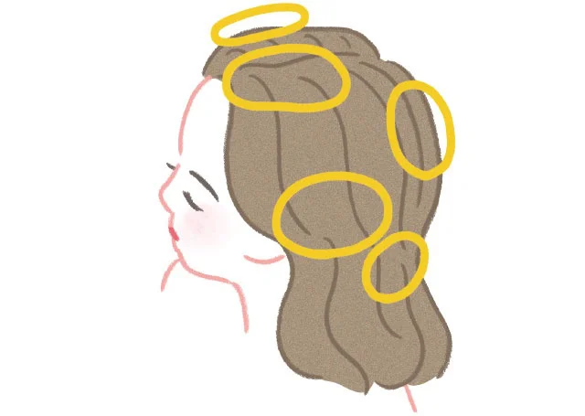 シャンプーは5点置き