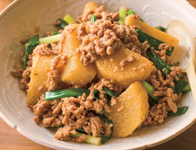 豚ひき肉と長いもの担担煮
