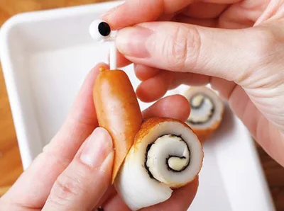 目玉のピックをさす