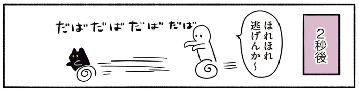 黒猫ろんの運動不足解消!?飼い主が追いかけっこを仕掛けてみた／黒猫ろんと暮らしたら2（4）