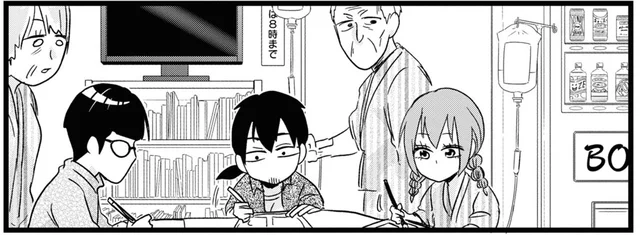 入院中の漫画家の仕事場は、病院の談話室。すると…だんだん人が集まって来た！／腸よ鼻よ03（2）