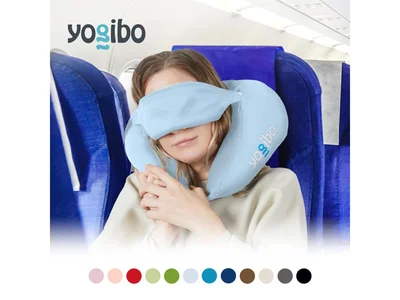 アイマスク付きで飛行機や休憩中の仮眠に便利 Yogibo Neck Pillow X Logo（ヨギボー ネックピロー エックスロゴ） 枕 ネックピロー
