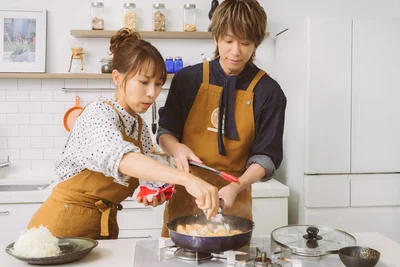 ソースを絡ませて最後の仕上げ！