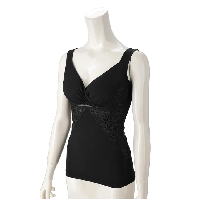 BRNYピース 綿混キャッチャーカップ レースブラキャミ