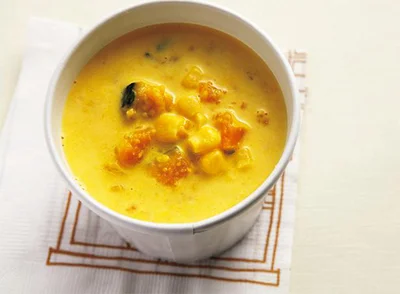 「かぼちゃのチーズコーンスープ」