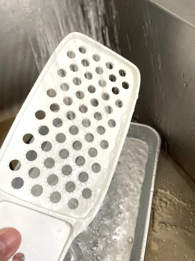 水でサッと流すだけで片付けは終わり!(▶次はにんにくでお試し!)