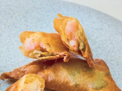 えびとザーサイの春巻き