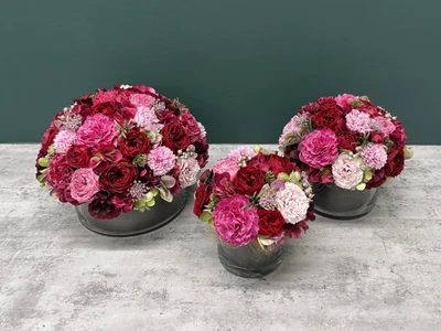 第一園芸店頭＆オンラインショップ限定アート＆プリザーブドフラワーアレンジメン「ヴェール（ウインターカラー）S/M/L」