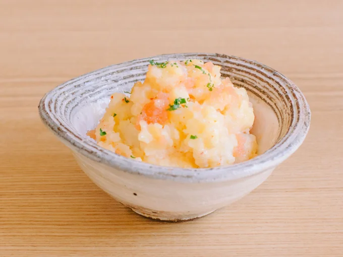 「ポテサラよりも簡単じゃが明太マヨ」