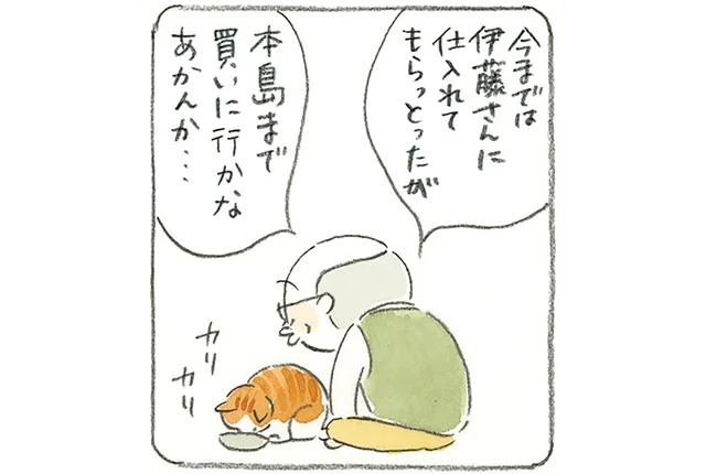 船で向かう離島の買い出し。荷物を抱えるじいちゃんに手を貸したのは