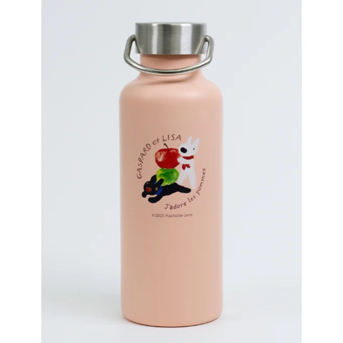 取手付ステンレスボトル(POMMES)ピンク