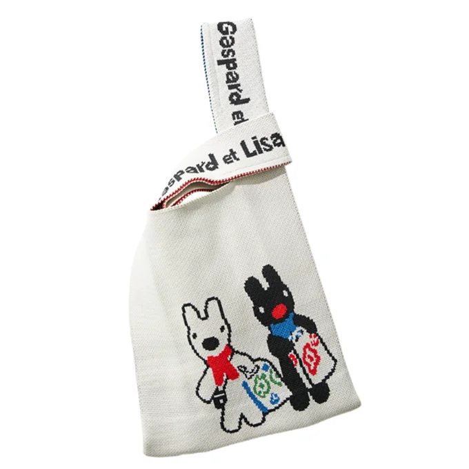 西宮阪急オリジナル リサとガスパールのニットバッグ