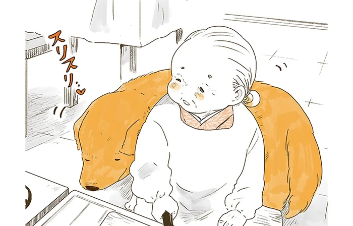 いつもおばあちゃんから離れないのに。レトリバーが見せた優しい行動