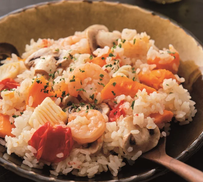 ジューシーなにんじんが甘くて“くせ”になる新食感!「まるごとにんじんのシーフードピラフ」