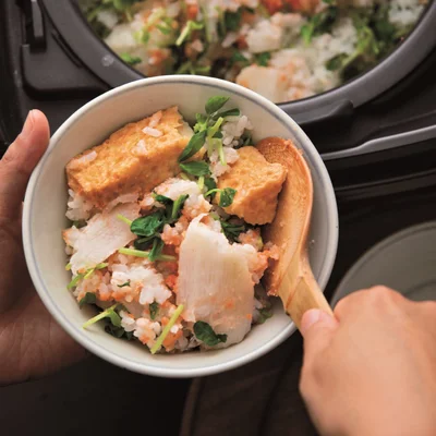 素材のおいしさを引き立てるシンプル調理で「厚揚げと長いもの明太炊き込みご飯」