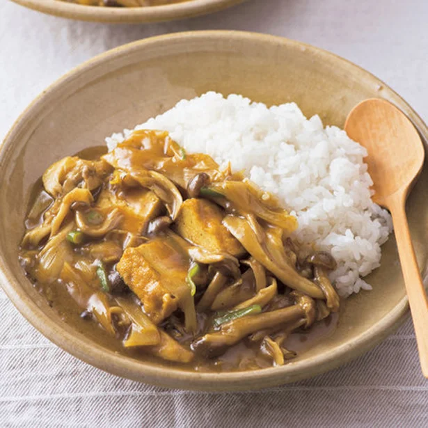 厚揚げときのこの和風カレー