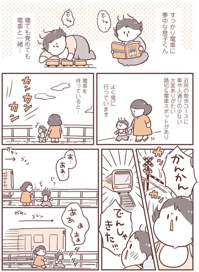 踏切＆電車スポットがあり