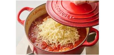 チーズはふたをして余熱で溶かす