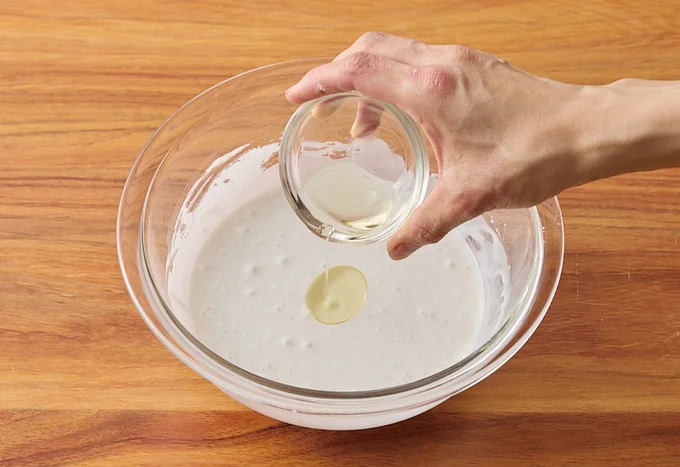 米油を加えて混ぜる