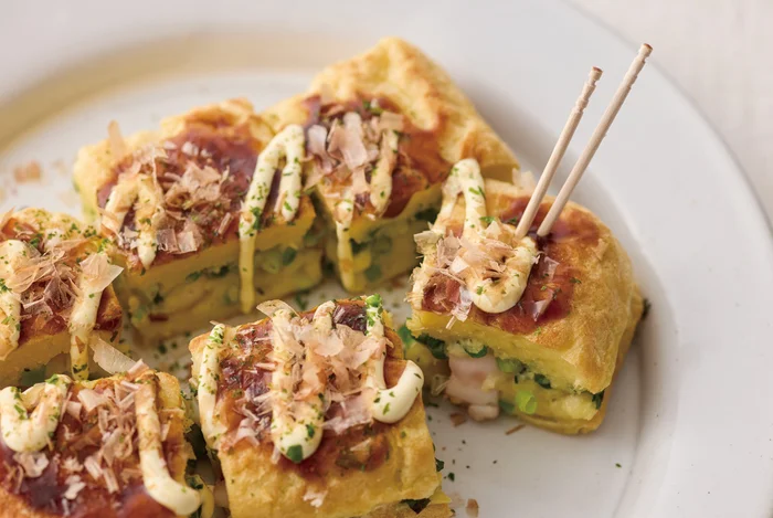 卵焼き器を使えば手軽！米粉使用「卵焼き器で作るたこ焼き」