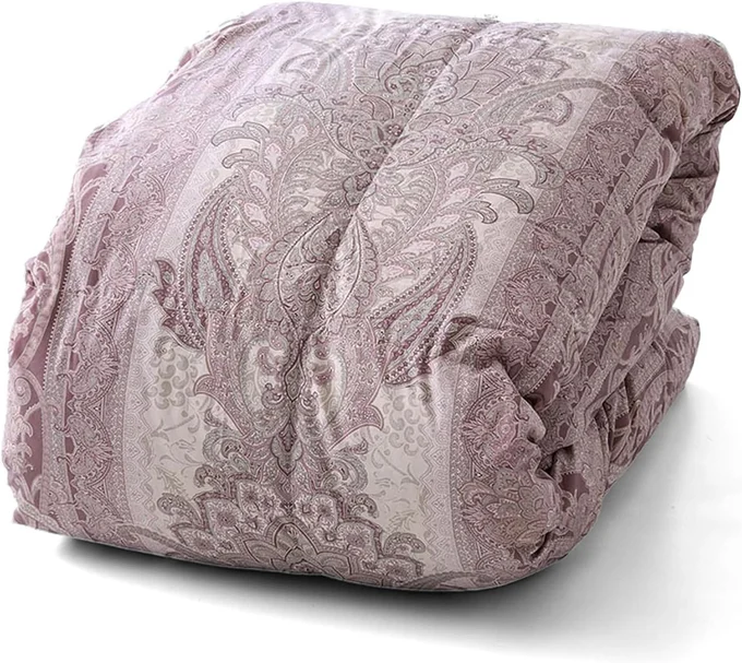 昭和西川 羽毛布団 合掛け シングル 冬用 日本製 フランス産 ホワイトダック ダウン90% 0.7kg 立体キルト 2026年 福袋 EC24385 ピンク