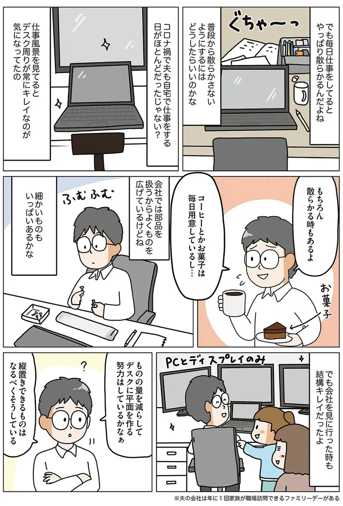 ものの量を減らしてデスクに平面を作る努力はしているかなぁ