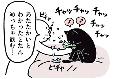 あたたかいとわかったとたんめっちゃ飲む…