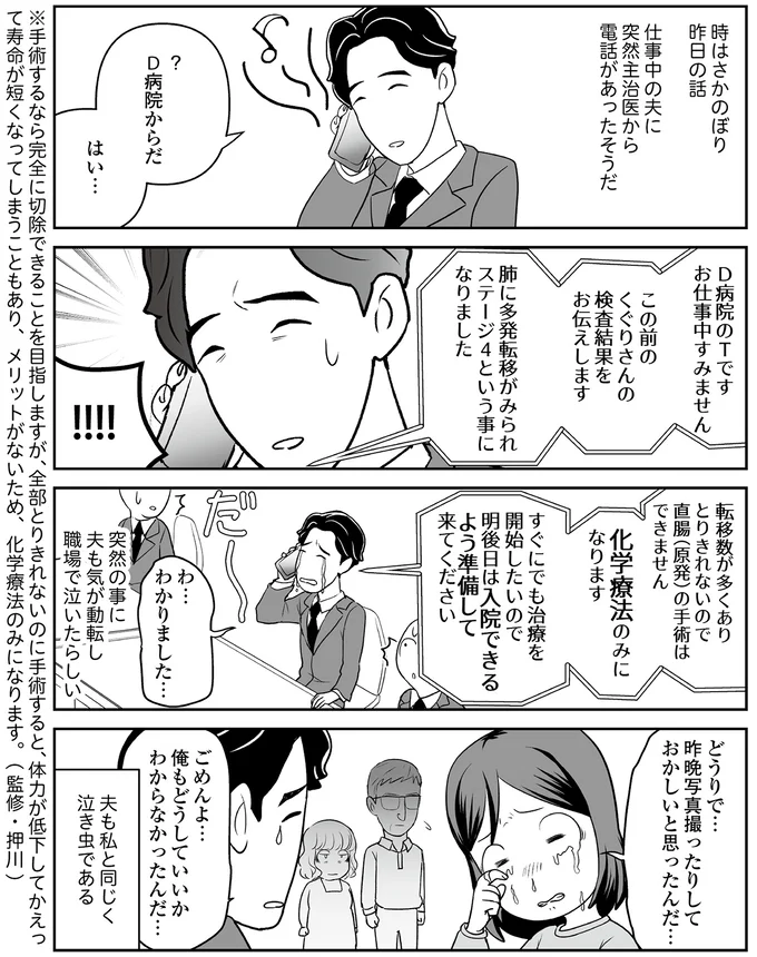 『痔だと思ったら大腸がんステージ4でした　標準治療を旅と漫画で乗り越えてなんとか経過観察になるまで』より