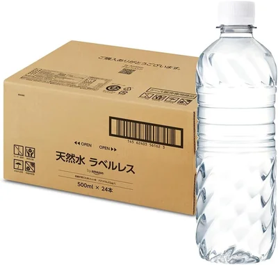 by Amazon 天然水 ラベルレス 500ml ×24本 富士山の天然水