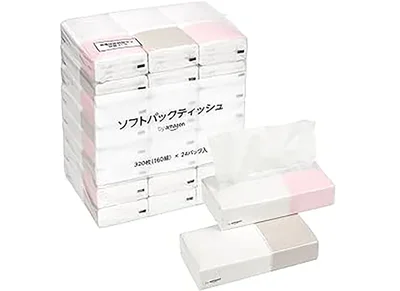 by Amazon ソフトパックティッシュ FSC認証紙 320枚160組(2枚重ね) x 24パック入 ホワイト