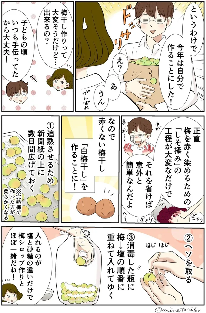 梅の季節の台所仕事。手作り梅干しはおひさまの味