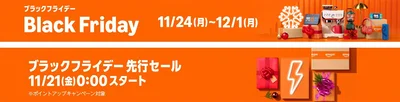 ブラックフライデー先行＆本セールは11:24~12:1