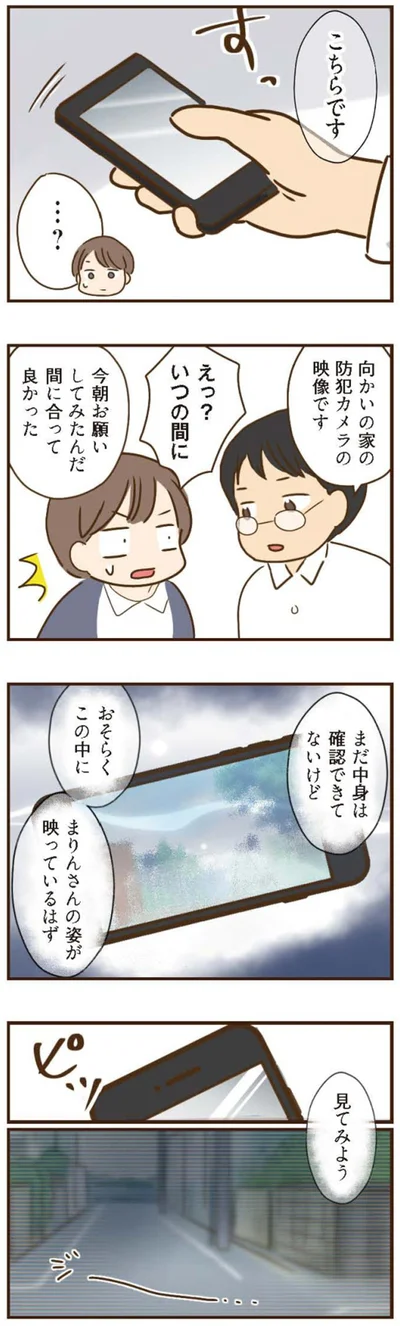 向かいの家の防犯カメラの映像です