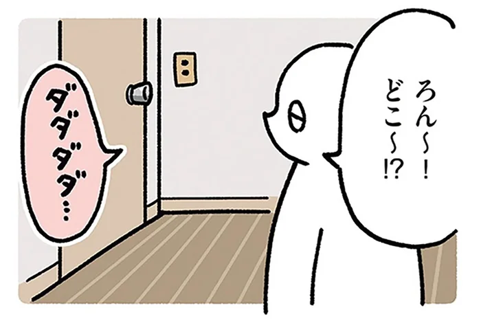 「ろん〜！どこ〜!?」飼い主の呼びかけにやってきた黒猫ろん