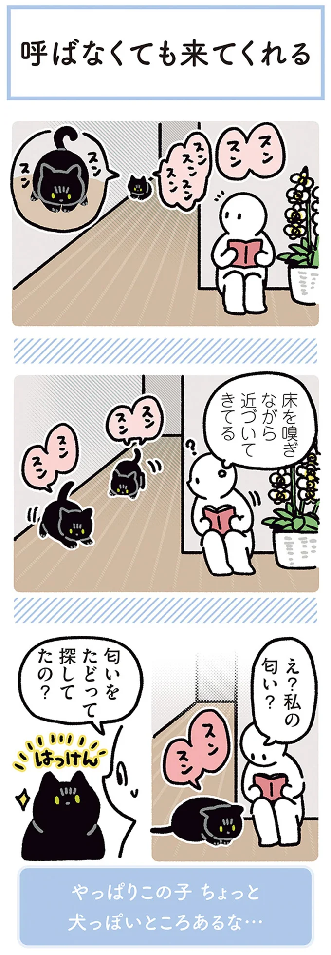 匂いをたどって探してたの？