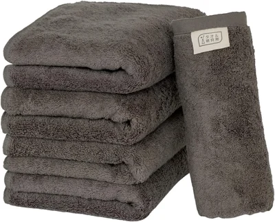 【Amazon.co.jp限定】タオル研究所 [ボリュームリッチ] #003 フェイスタオル チャコールグレー 5枚セット