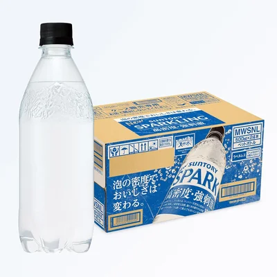 【強炭酸水】サントリー 天然水 SPARKLING スパークリング ラベルレス 500ml×24本 まとめ売り