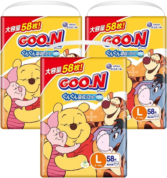【パンツ Lサイズ】グーン ぐんぐん吸収パンツ おむつ (9~14kg) 174枚(58枚×3) [ケース販売] 【Amazon.co.jp限定】 ≪ディズニーデザイン≫