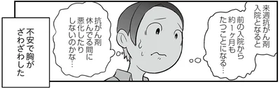 治療を休んでいる間に悪化しない？ 抗がん剤を投与するには白血球が少ないと言われ／痔だと思ったら大腸がんステージ4でした（13）