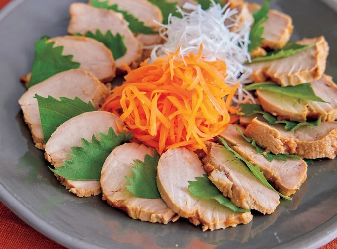 豚肉のみそ漬けシャキシャキ野菜添え