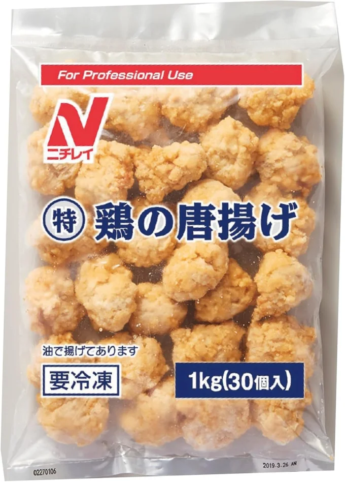 [冷凍]ニチレイ (特)鶏の唐揚げ 1㎏(30個入) ×2袋