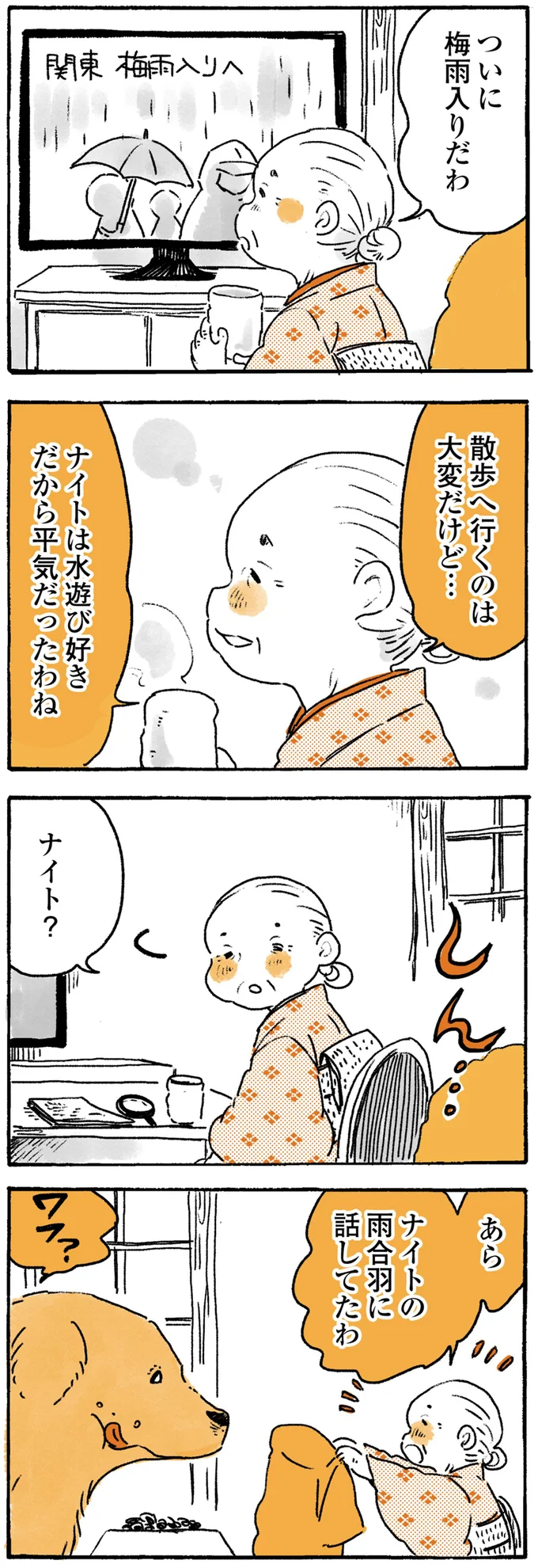 雨合羽に話してたわ