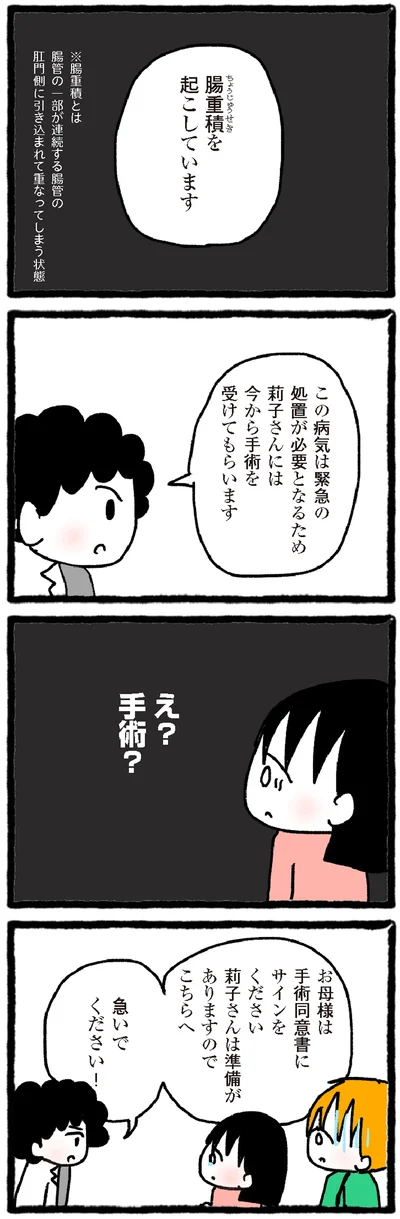 腸重積を起こしています