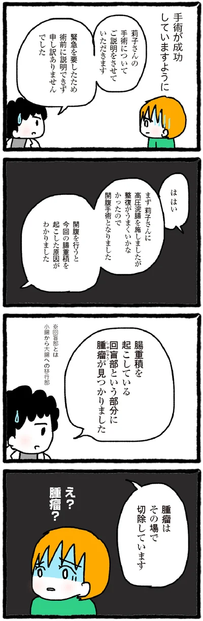 手術が成功していますように